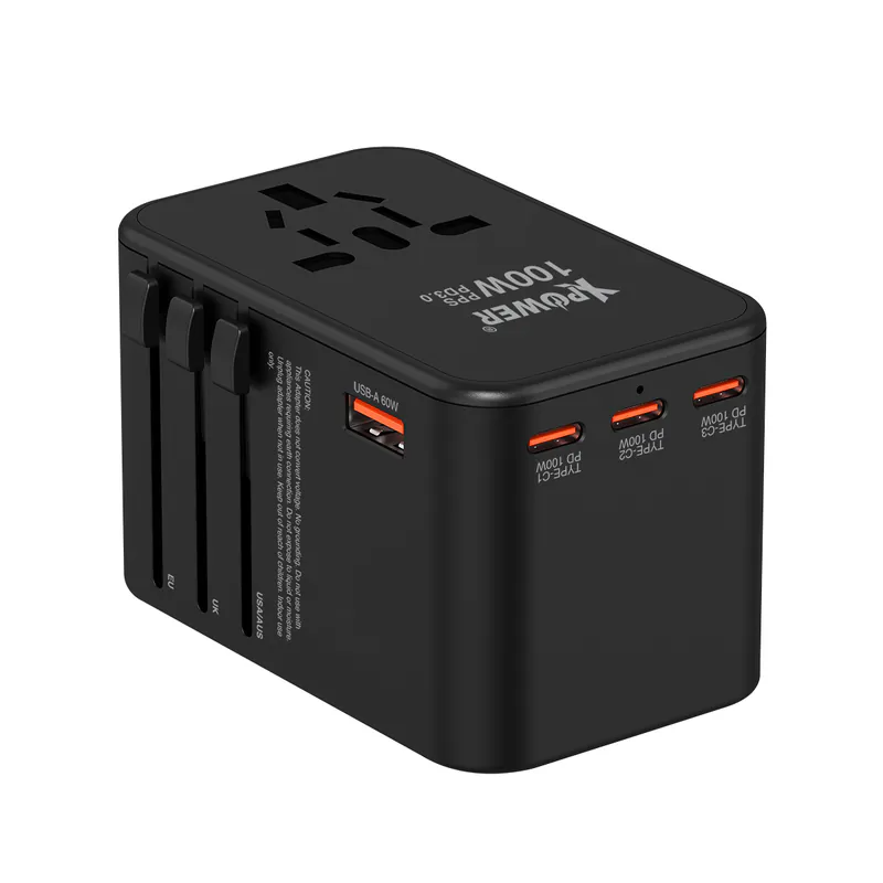 Xpower 100W Gan 5 Output Travel Adapter - Black Xpower 100W Gan 5 Output Travel Adapter - Black